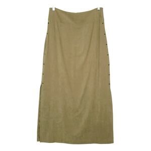 Y2K vintage beige faux suede low rise maxi skirt juniors size 5 western boho